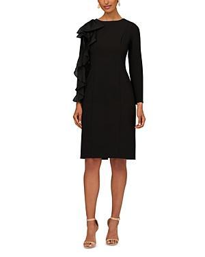 Womens Ruffle-Sleeve Sheath Dress Product Image