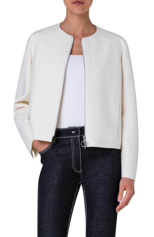 Womens Boiled Wool Boxy Jacket Product Image