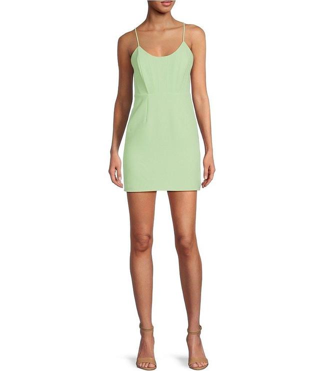 Gianni Bini Lana Crepe Corset Scoop Neck Sleeveless Mini Dress Product Image