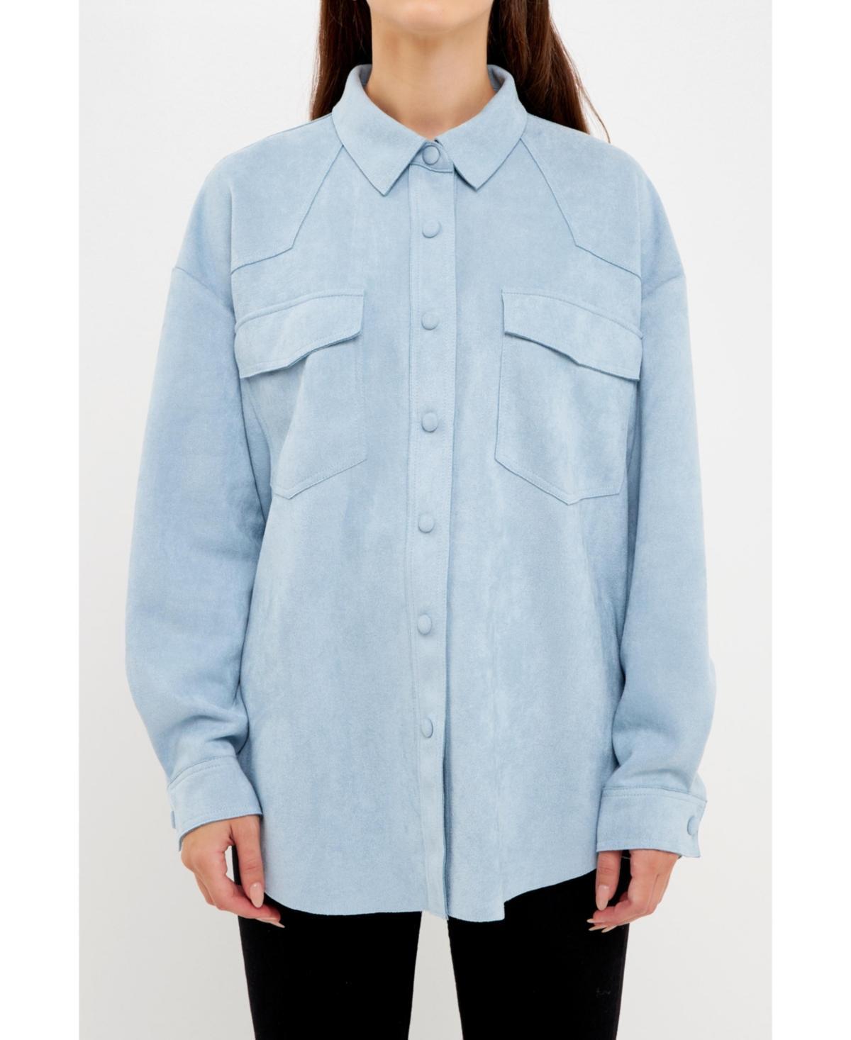 English Factory Womens Faux Suede Over Shirts product image