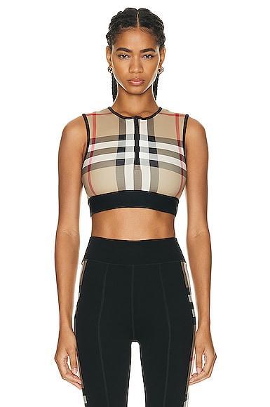 Womens Zadie Cropped Check Top Product Image