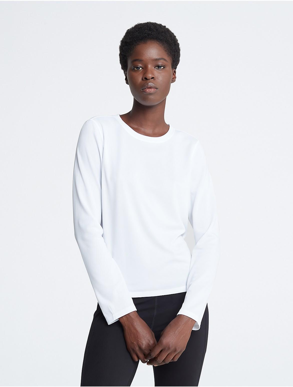 Calvin Klein Womens Performance Tech Pique T-Shirt - White - M Product Image