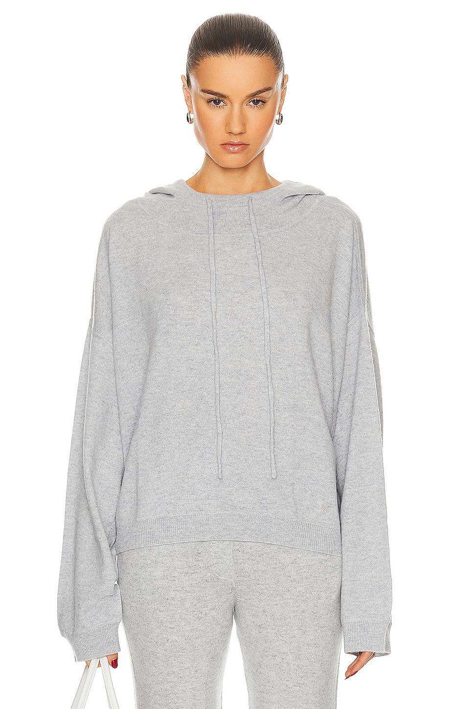 Loulou Studio Linosa Cashmere Hoodie in Grey product image