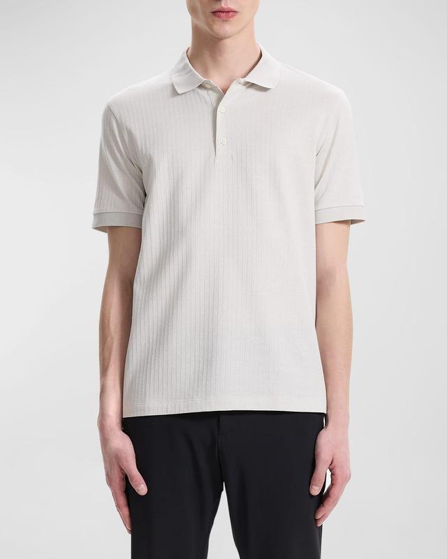 Theory Zelig Jacquard Stripe Cotton Polo Product Image