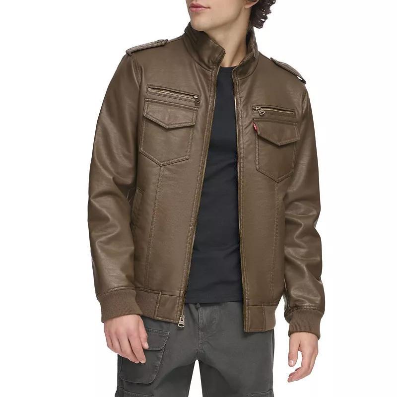 Mens Levis Faux Leather Aviator Bomber Jacket product image