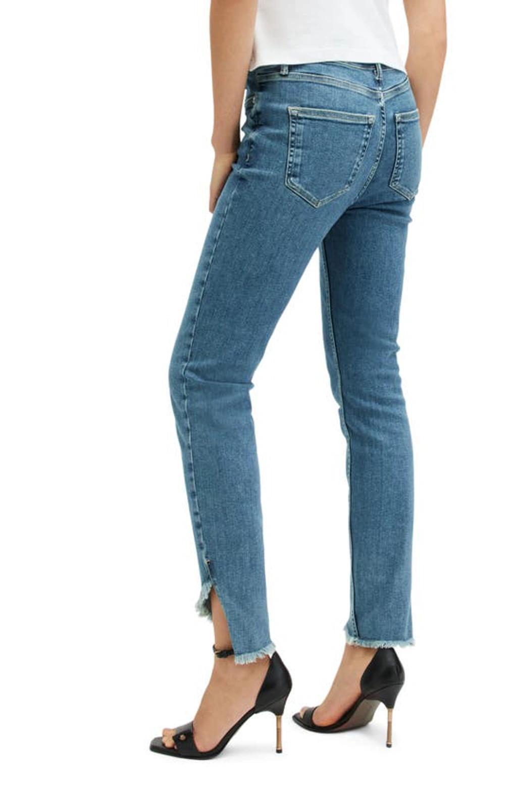 Dax Asymmetric Hem Denim Jeans In Hunter Blue Product Image