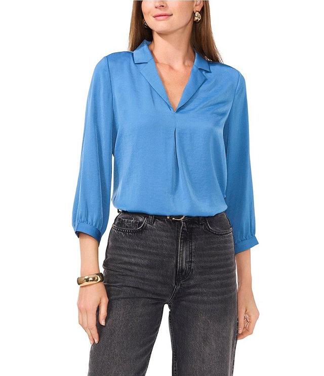 Vince Camuto V Neck 3/4 Sleeve Blouse Product Image