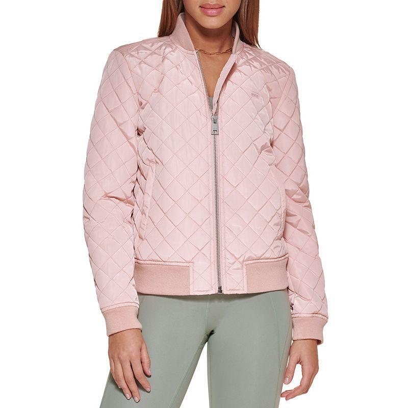 Womens Levis Diamond Quilted Bomber Jacket Light Pink Product Image