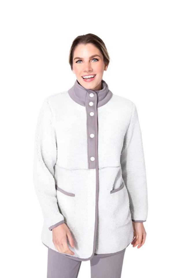 Sherpa Fleece Cozy Snap Front Jacket Product Image