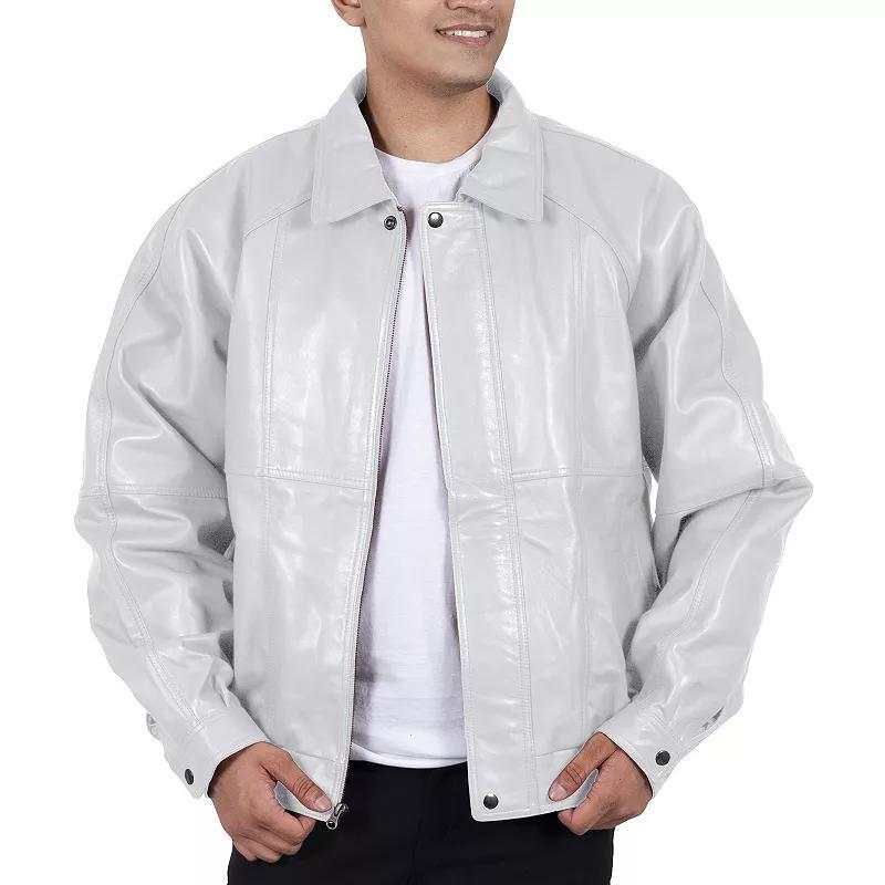 Mens Franchise Club Ace Leather Bomber Jacket Product Image