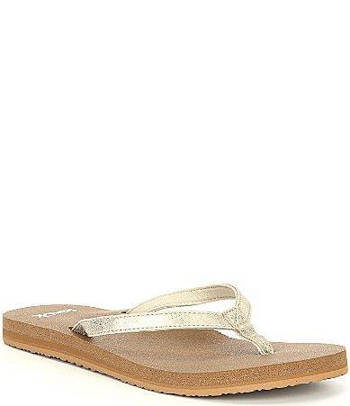 Sanuk Womens Yoga Joy Shimmer Metallic Flip Flops Product Image