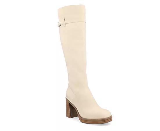 Journee Collection Tru Comfort Foam Letice Womens Knee-High Boots Ivory Product Image