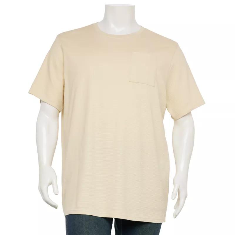 Big & Tall StraightFaded Ottoman Textured Short Sleeve Pocket T-Shirt, Mens White Product Image