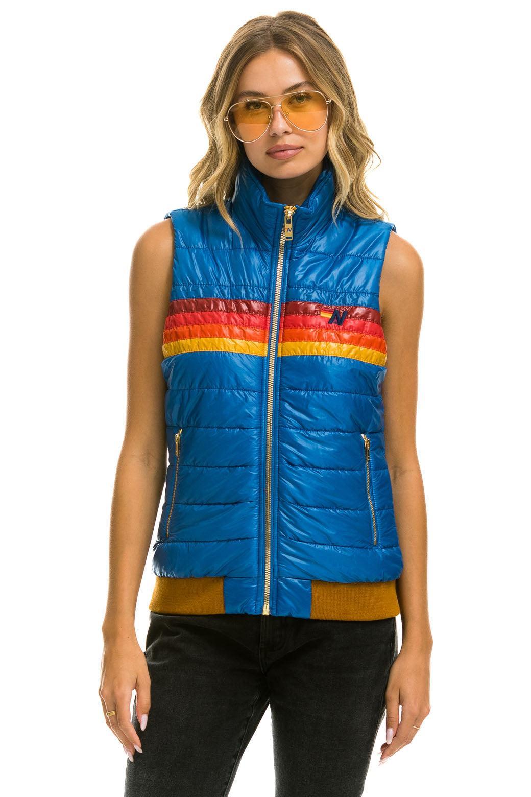 WOMEN'S 5 STRIPE VEST - GLOSSY SNORKEL BLUE Female Product Image