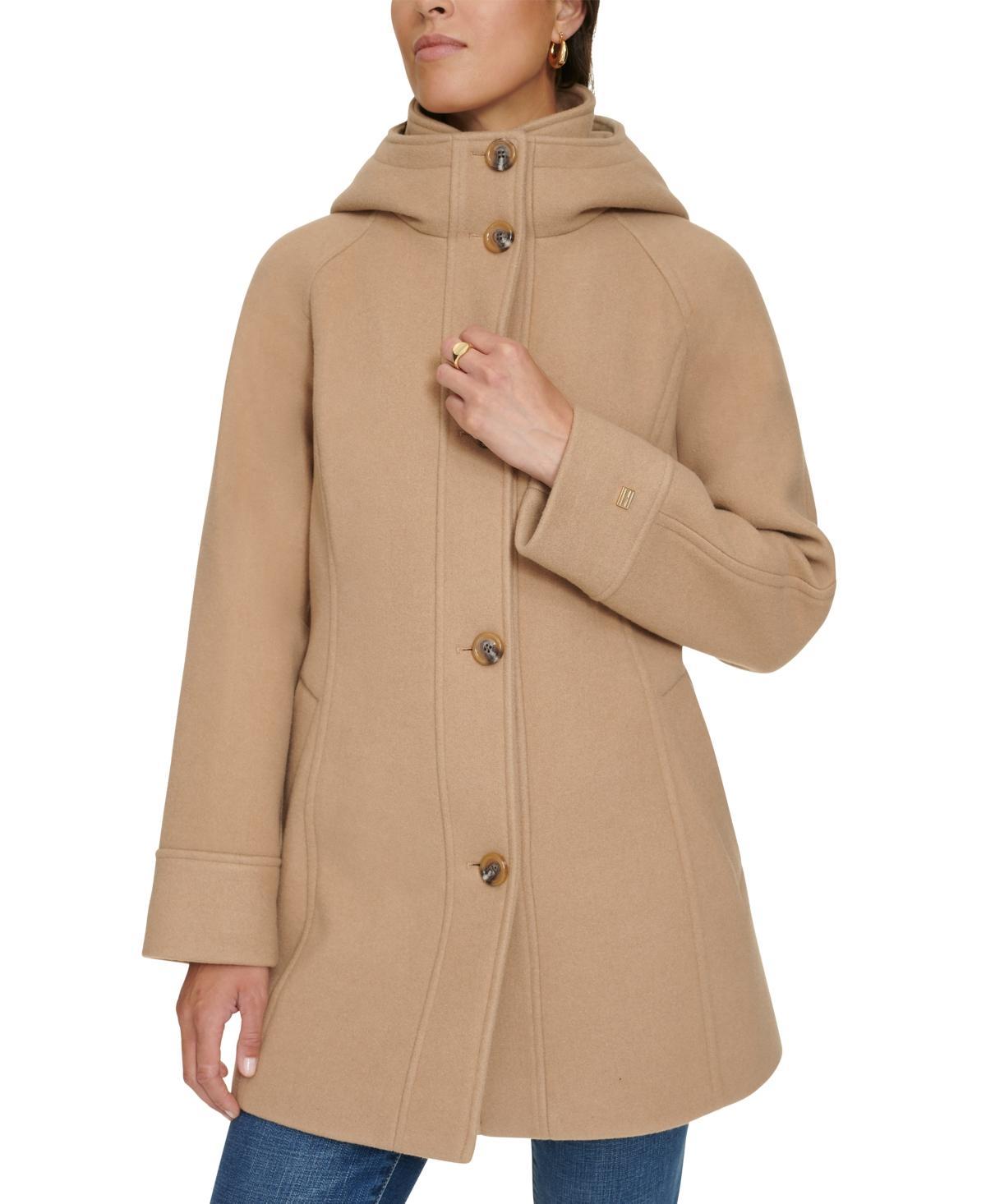 Tommy Hilfiger Womens Hooded Button-Front Coat, Created for Macys Product Image