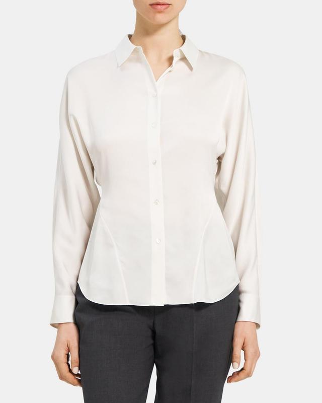 Cinched Shirt in Recycled Satin Product Image