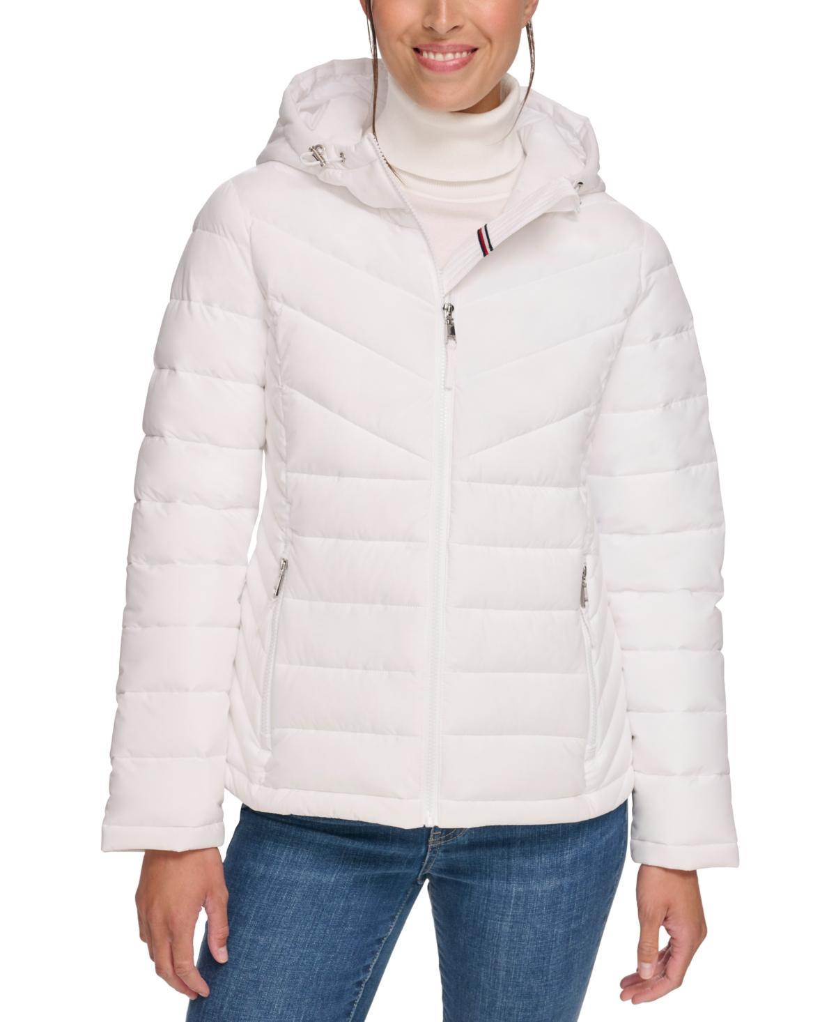 Tommy Hilfiger Womens Hooded Packable Puffer Coat Product Image