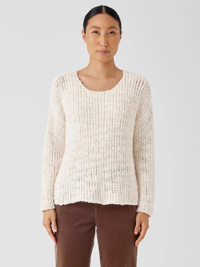 EILEEN FISHER Peruvian Organic Cotton Lofty Slub Round Neck Topfemale Product Image