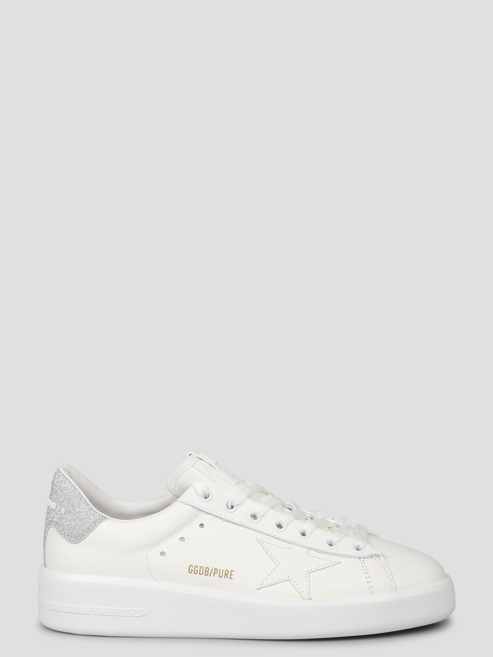 GOLDEN GOOSE Pure Star Sneakers Silver In White Product Image