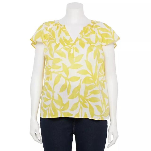 Plus Size Sonoma Goods For Life Flutter Sleeve Top, Womens Product Image