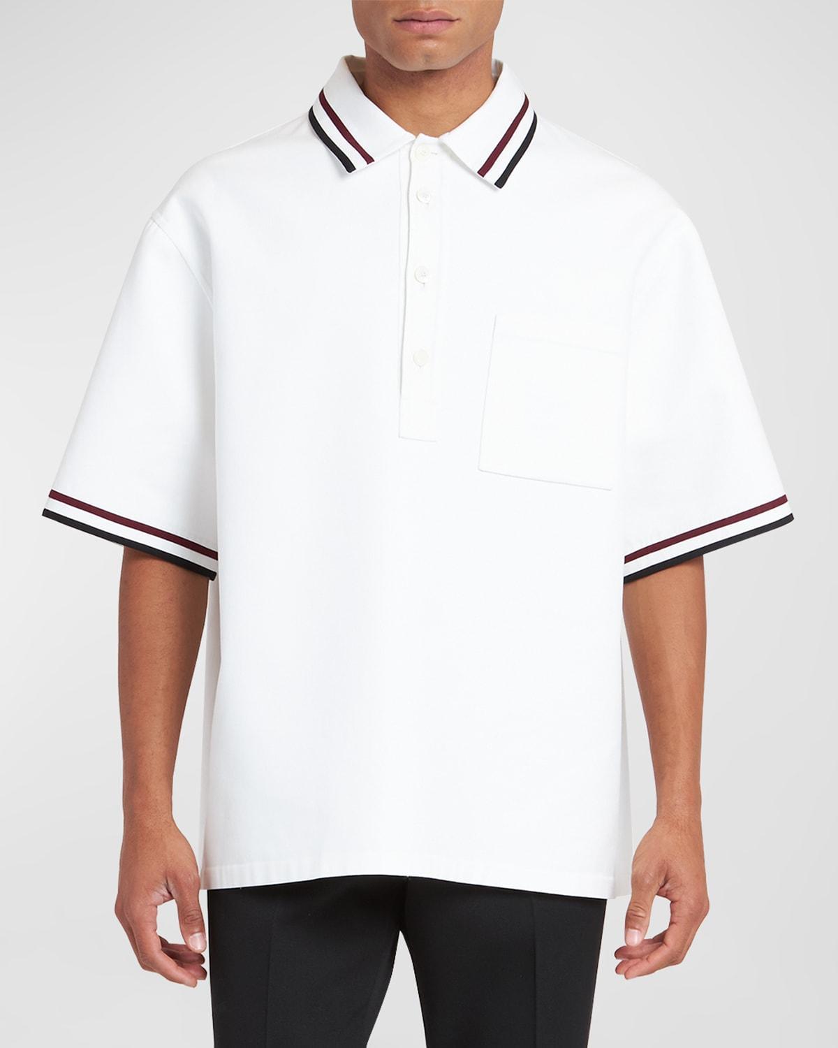 Mens Oversized Polo Shirt with Tipping Product Image