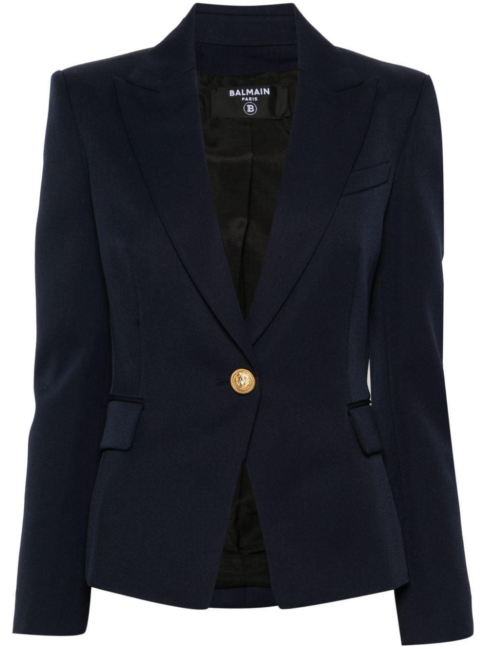 BALMAIN Peak-lapel Single-breasted Blazer In Blue Product Image