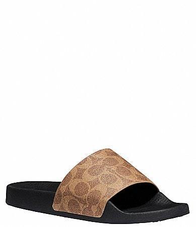 COACH Udele Logo Print Rubber Pool Slides Product Image