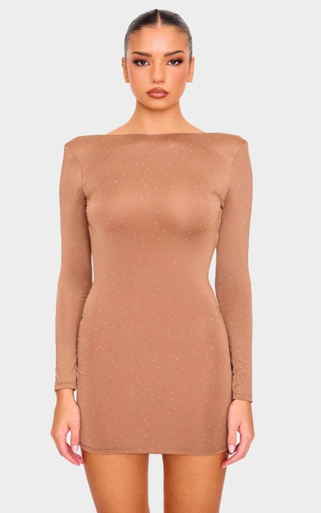 Nude Hot Fix Mini Dress Product Image