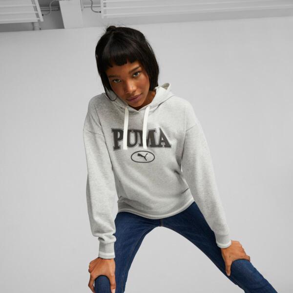 PUMA SQUAD Women's Hoodie in Light Grey Heather Product Image