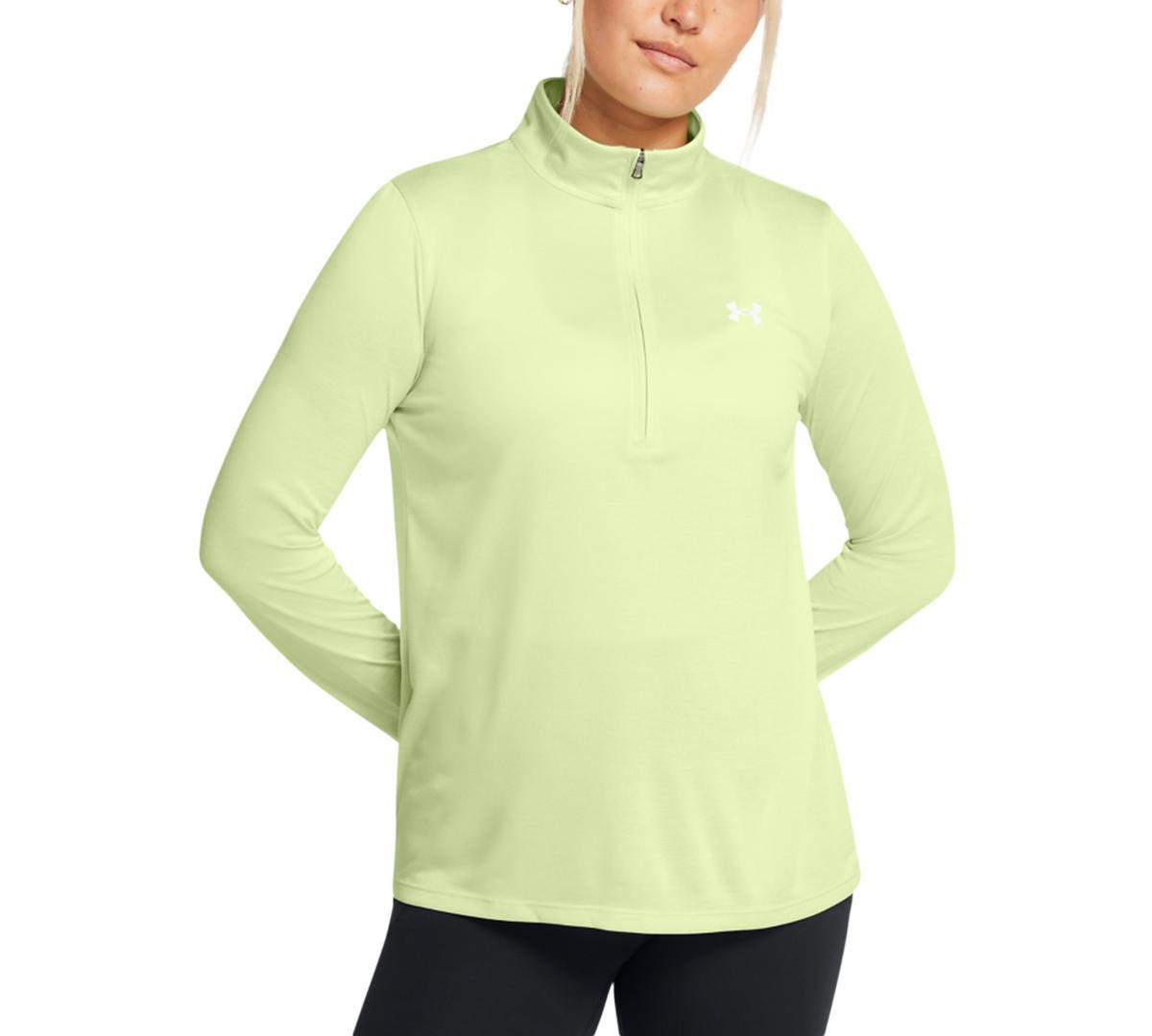 Under Armour Womens Twist Tech Quarter-Zip Logo Top - Halo Gray / Product Image