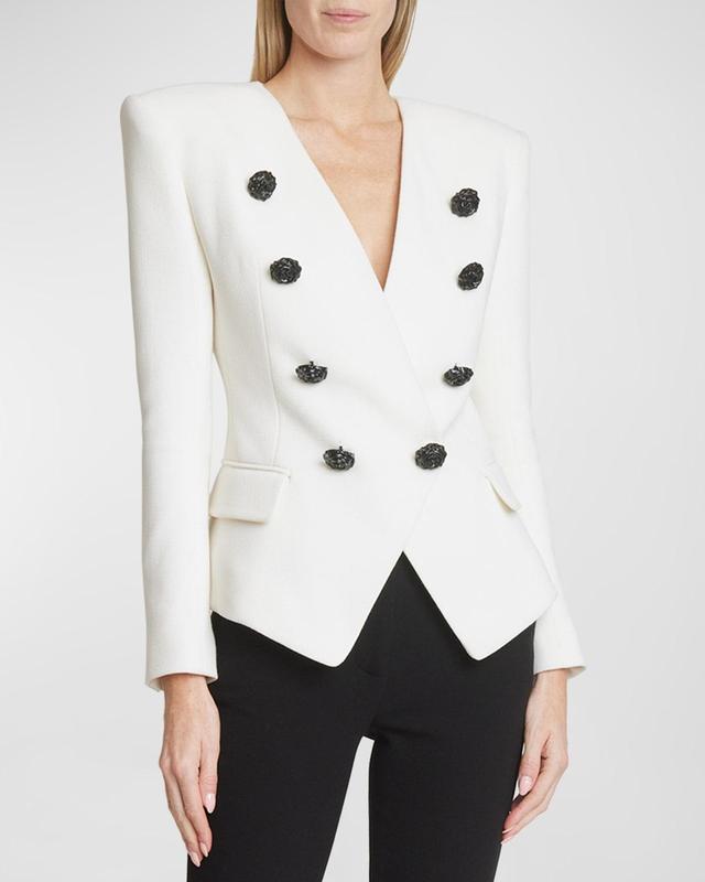 Womens Crepe Collarless Blazer Product Image