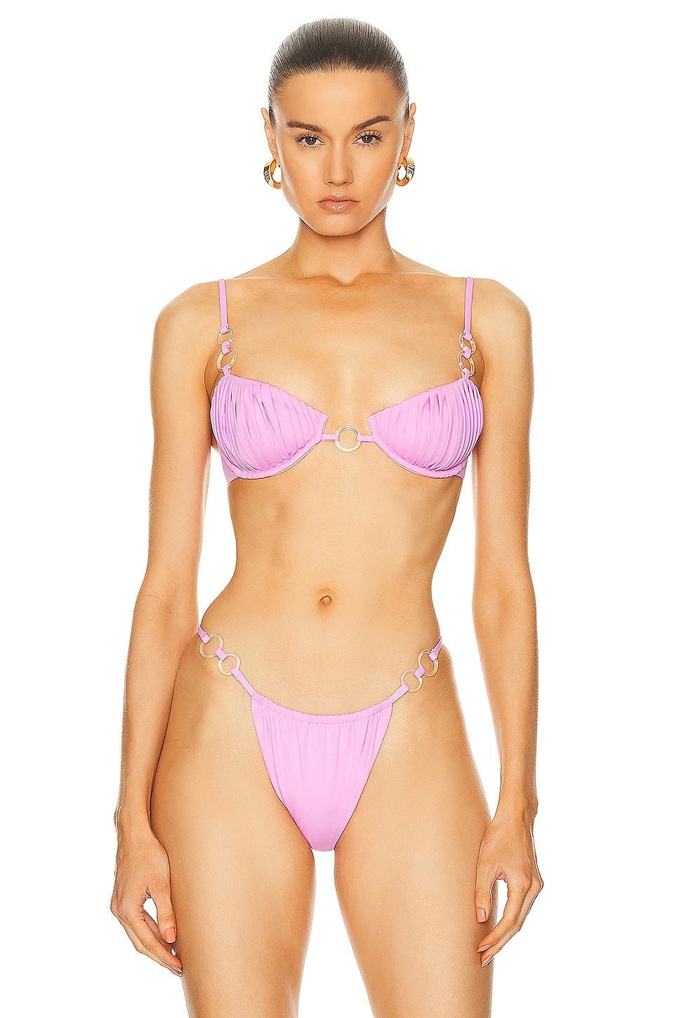 Palm Cha Cha Bikini Top Pink. (also in 0/XS, 2/M, 3/L). Product Image