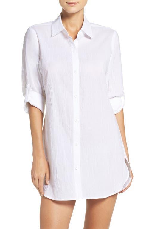 Tommy Bahama Crinkle Boyfriend Shirt Swim Cover-Up Product Image