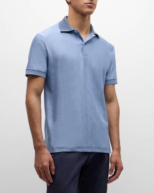 Mens Chevron Cotton Jacquard Polo Shirt Product Image