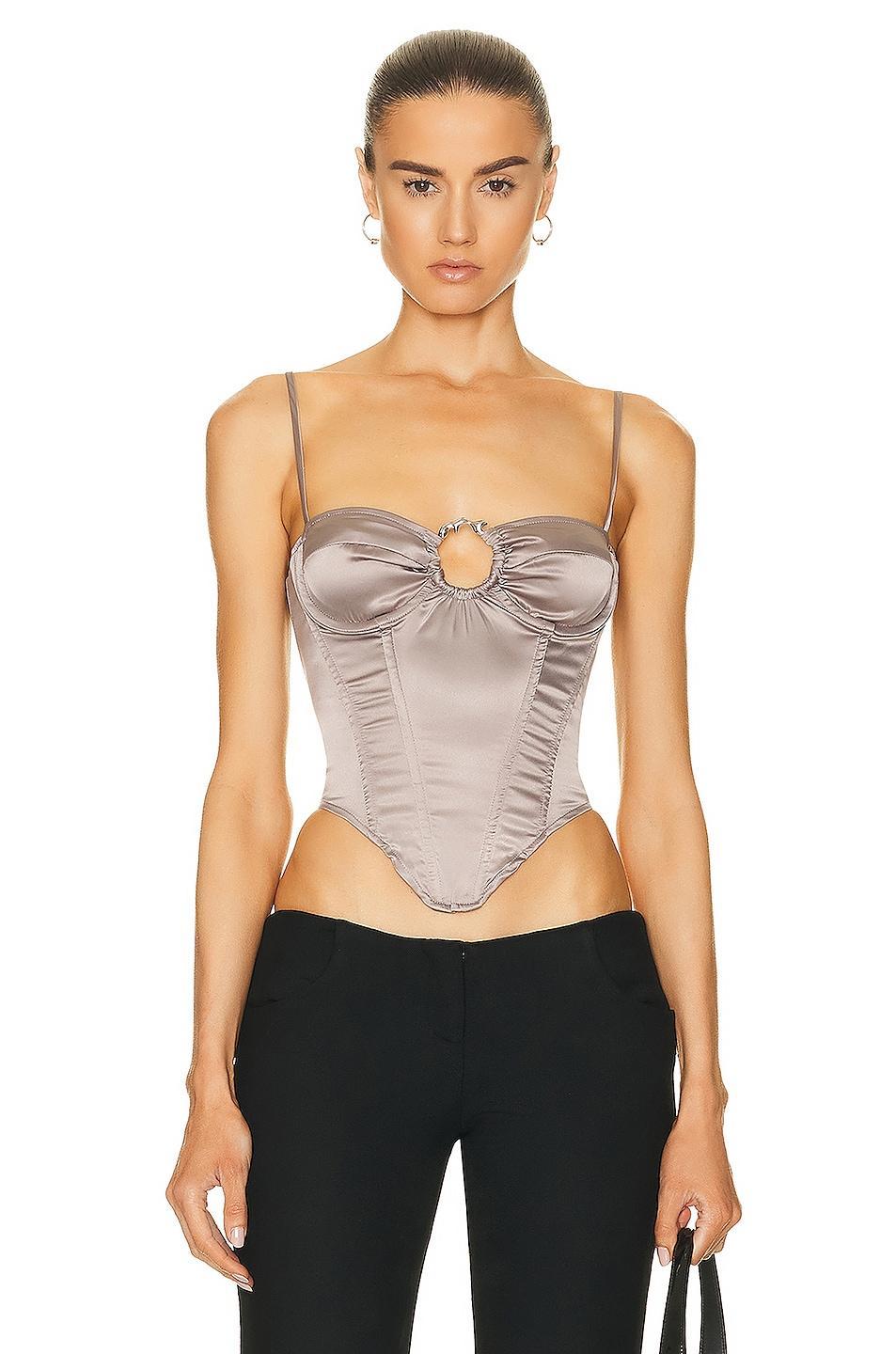 Miaou Deia Corset Metallic Silver. (also in ). Product Image