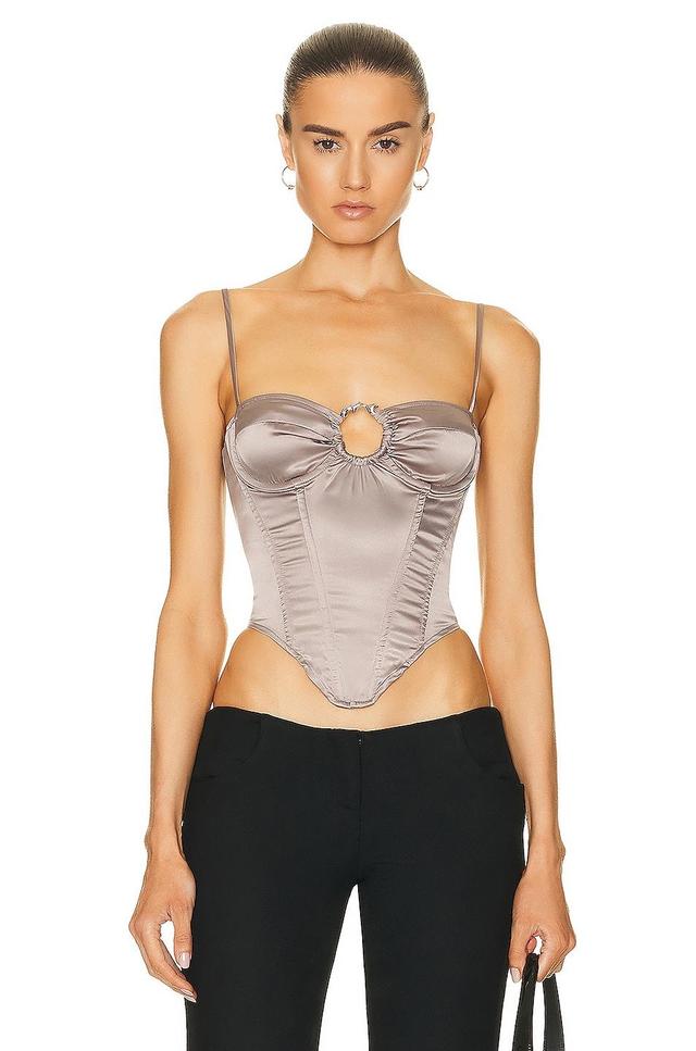 Miaou Deia Corset Metallic Silver. (also in ). Product Image