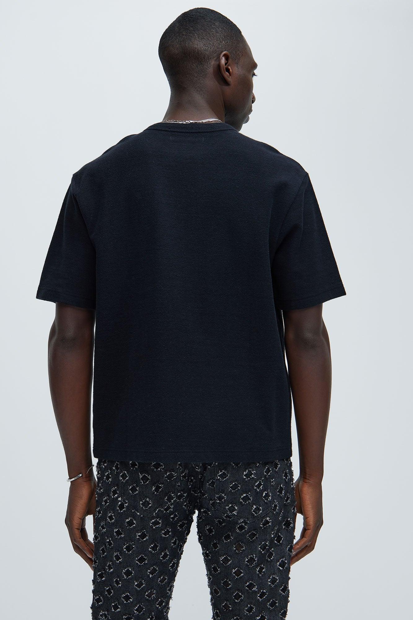 Burke Textured Relaxed Tee - Black Product Image