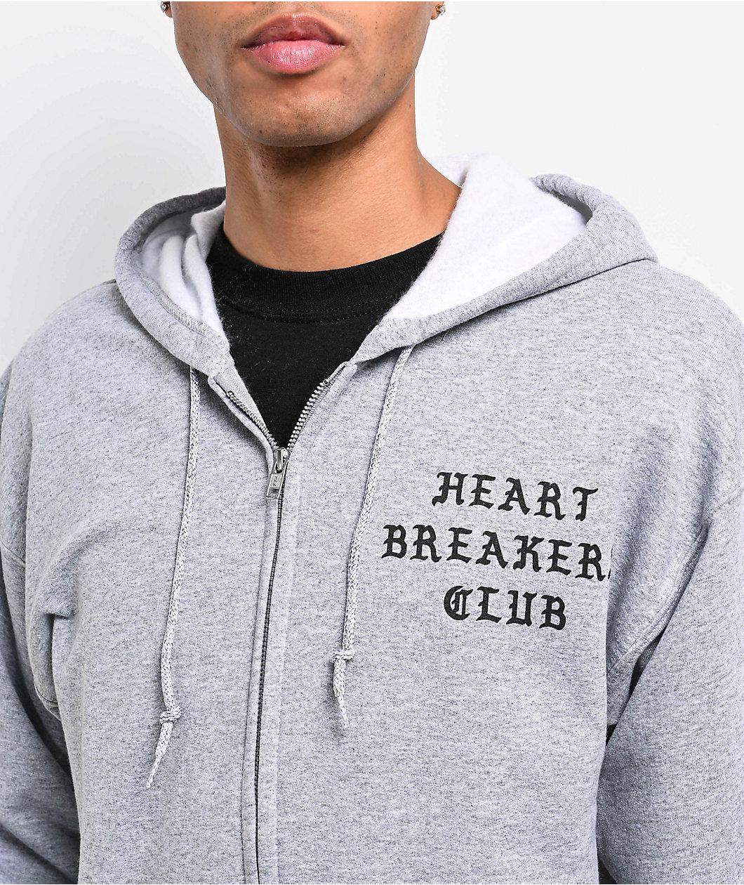 Heartbreakers Club Tears Grey Zip Hoodie Product Image