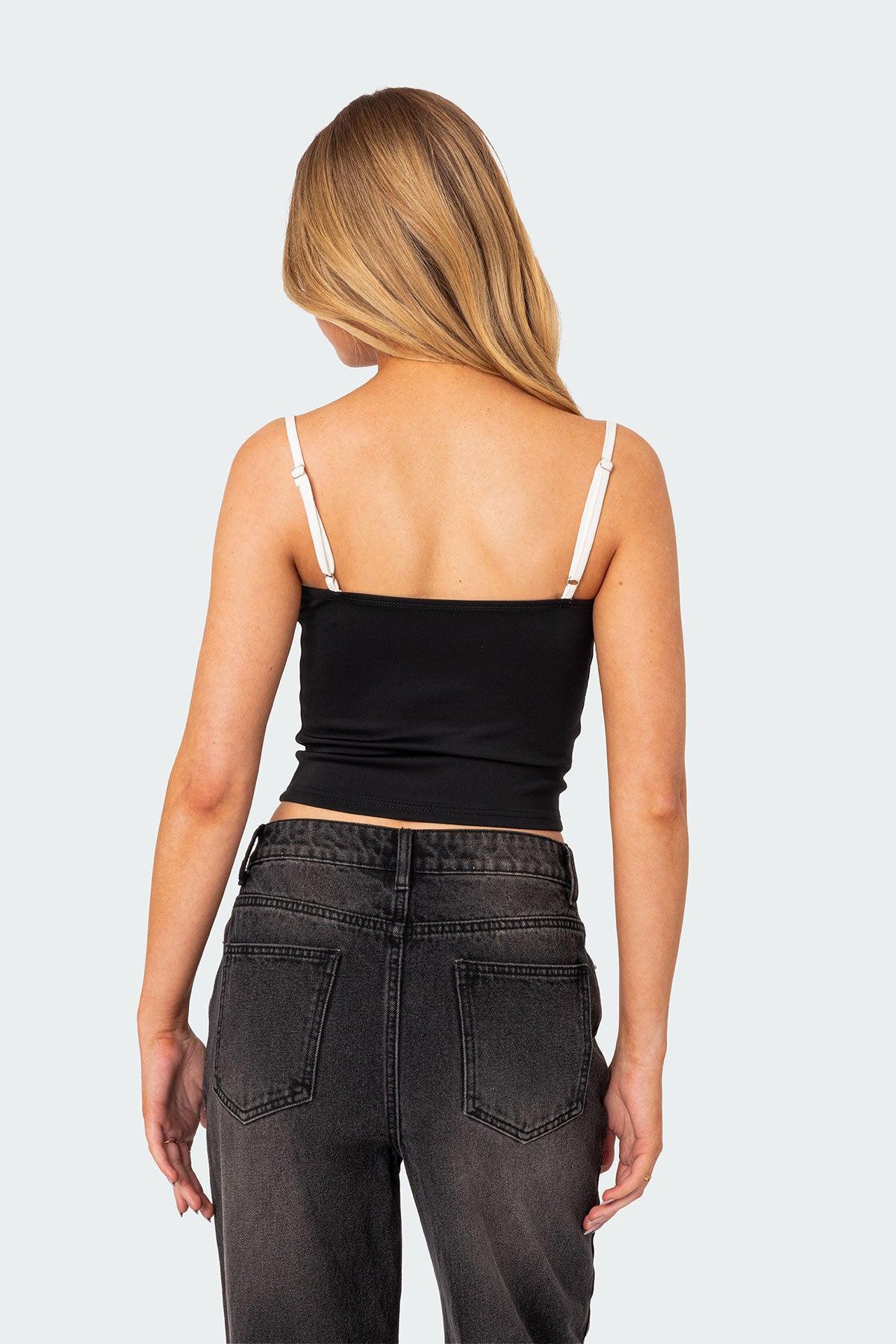 Yang Contrast Strap Tank Top Product Image