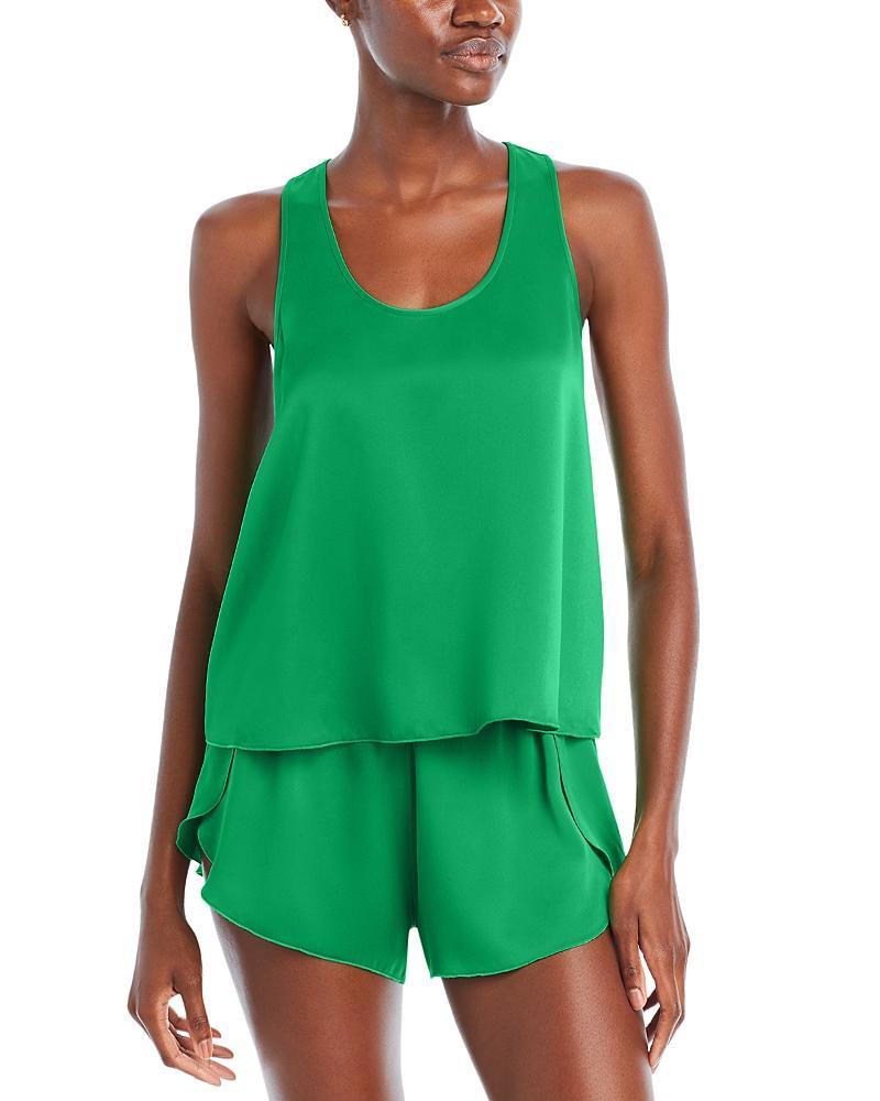 Tulip-Back Washable Silk Tank & Shorts Set Product Image