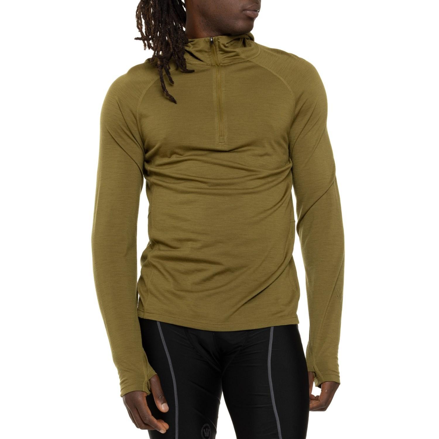 Ibex Indie Hooded Zip Neck Shirt - Merino Wool, Long Sleeve Product Image