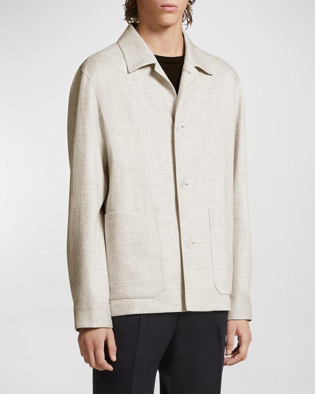 Zegna Linen & Silk Blend Chore Jacket Product Image