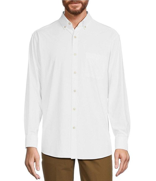 Roundtree & Yorke Performance The Traveler Long Sleeve Solid Twill Sport Shirt Product Image