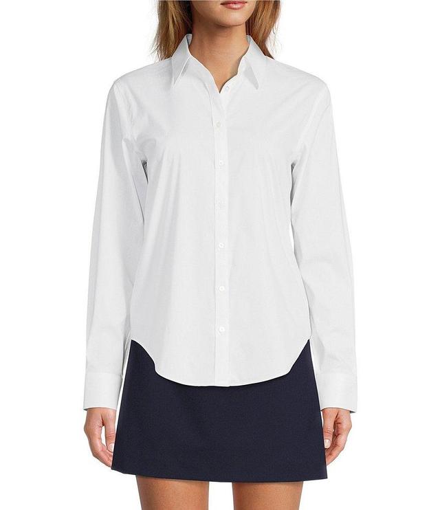 Antonio Melani Mallory Long Sleeve Point Collar Stretch Poplin Blouse Product Image