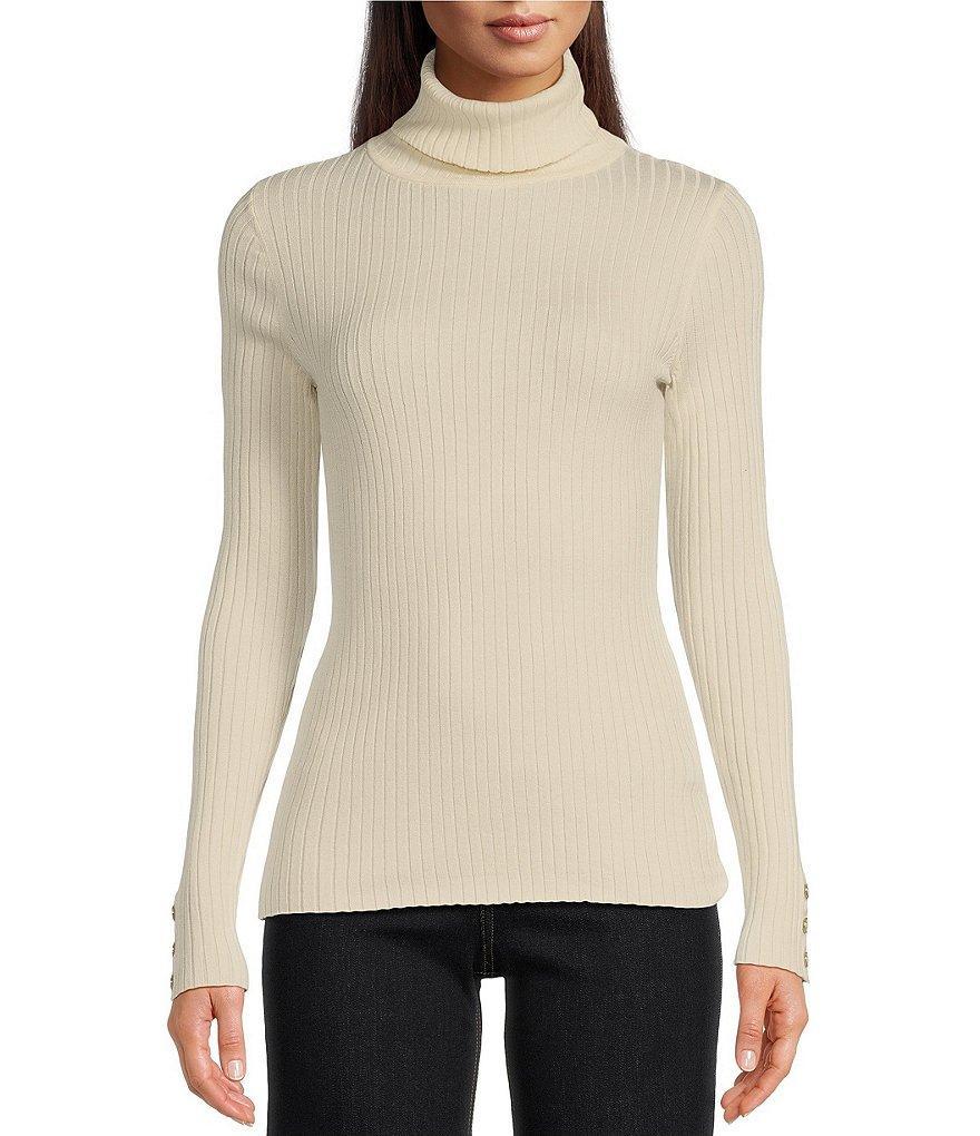 J.McLaughlin Arlette Solid Ribbed Knit Long Sleeve Turtleneck Sweater product image