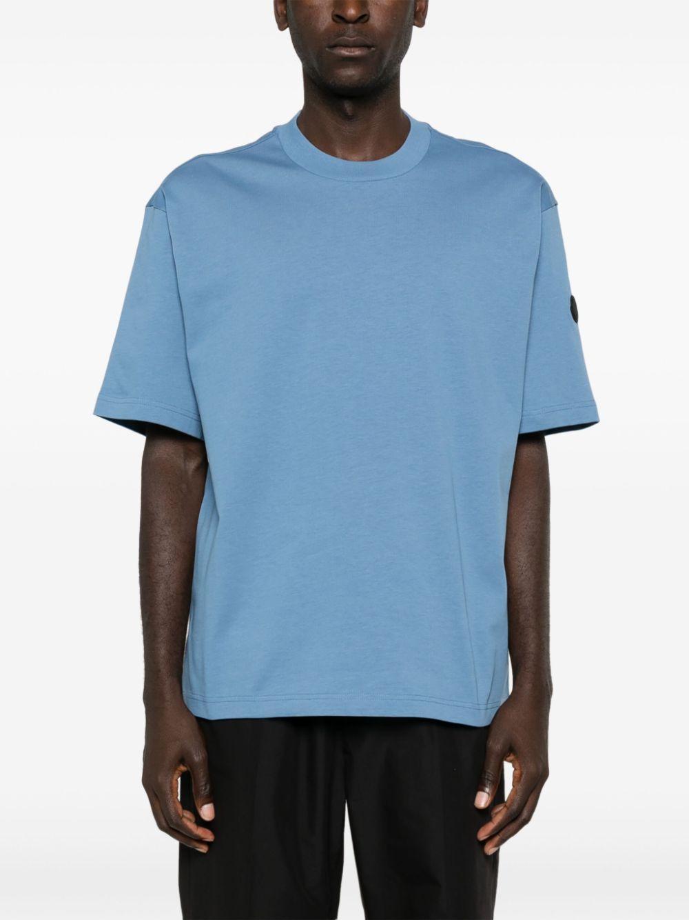 MONCLER Cotton T-shirt In Blue Product Image