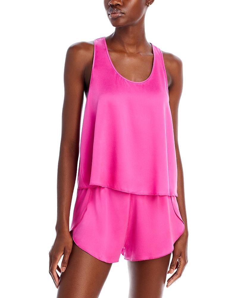 Tulip-Back Washable Silk Tank & Shorts Set Product Image