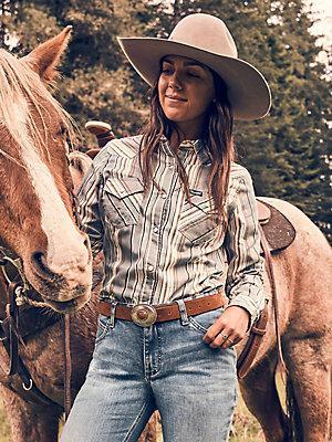 Women's Wrangler All Occasion Western Snap Shirt | Women's TOPS | Wrangler® Product Image