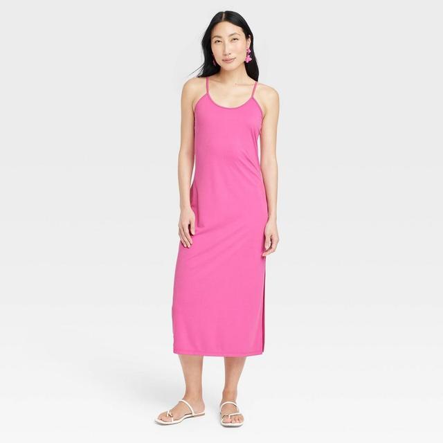 Womens Rib-Knit Midi Cami Dress - A New Day Hot L Product Image