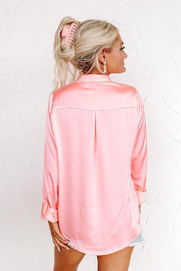 Once In A Lifetime Satin Top In Neon Pink Product Image